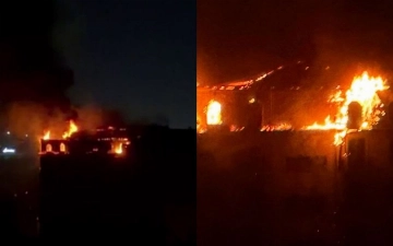На Дархане произошел пожар на крыше многоэтажки