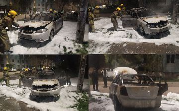 В Ташкенте внезапно сгорела припаркованная Gentra