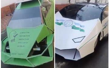 В Узбекистане блогер собрал два уникальных электромобиля, которые ездят на солнечной энергии
