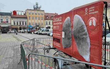 На улицах Польши установили громадные «легкие», которые показывают, как загрязненный воздух влияет на организм человека