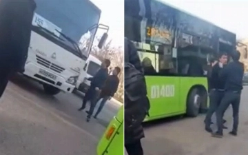 Toshkentda avtobus haydovchilari yoʻlovchi talashib mushtlashishdi — video