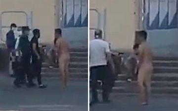 В Ташкенте мужчина разгуливал голым по улице и попал на видео