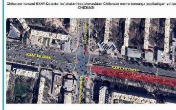 Toshkentdagi ko‘chalardan biri 12 kunga yopiladi