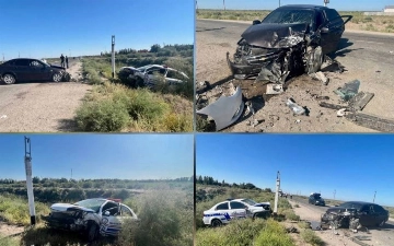 В Каракалпакстане столкнулись Lacetti и служебный автомобиль ДПС, есть погибший