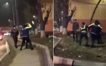 В Ташкенте группа людей попала в аварию, после чего устроила драку с сотрудниками ДПС и скрылась