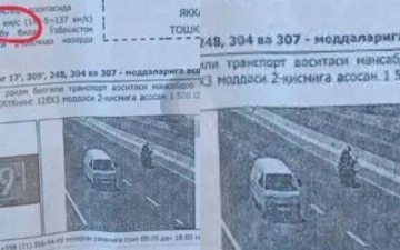 В Узбекистане за превышение скорости мотоцикла  оштрафовали «Дамас» 
