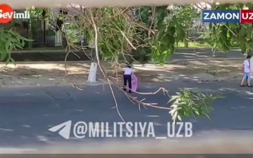 Житель Ташкента прилюдно избил свою жену 