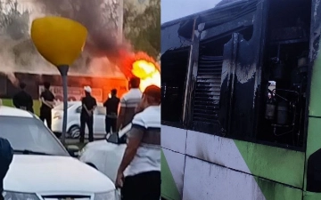 В Ташкенте загорелся автобус