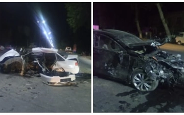 Malibu и Nexia-2 столкнулись в Самарканде: погибли два правоохранителя и пассажир