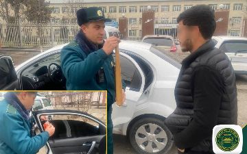 В Андижанской области инспекторы ДПС забрали у мужчины автомобиль на штрафстоянку из-за биты и тонировки