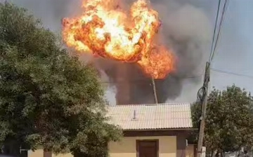 В Сурхандарье произошли взрыв и пожар на заправке