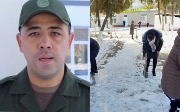 Прокурор Ангрена получил выговор за принуждение учителей к уборке снега — видео