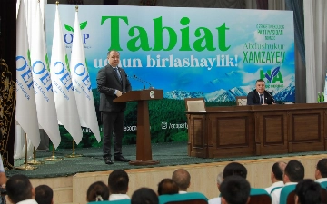 Кандидат в Президенты от Экологической партии Узбекистана Абдушукур Хамзаев встретился с избирателями Наманганской области