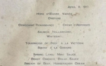 В Лондоне продали меню с затонувшего «Титаника» за более чем $100 тыс 