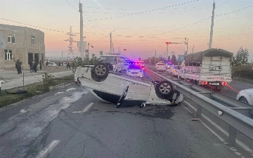 Namanganda sodir bo'lgan to'qnashuv natijasida Lacetti ag'darilib ketdi