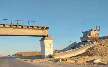 В Каракалпакстане обрушилась часть строящегося моста