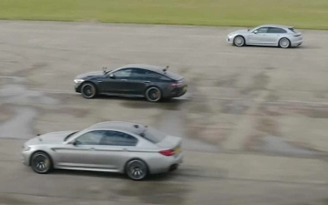 Mercedes-AMG GT 63 S свели в гонке против BMW M5 и Porsche Panamera