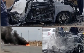 Qoraqalpog'istonda gaz balloni portlashi oqibatida Cobalt parchalanib ketdi - video