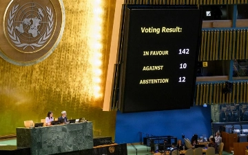 Узбекистан поддержал резолюцию ООН по Палестине