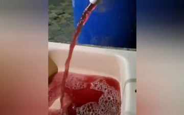 В нескольких домах Алмалыка текла вода с кровью (видео)