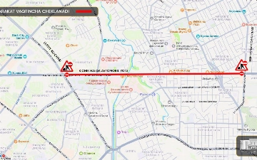 Toshkentdagi ko‘chalardan birida harakat vaqtincha bir tomonlama cheklanadi