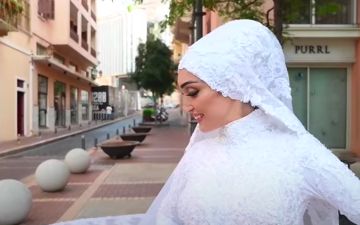 Опубликовано видео невесты за пару секунд до взрыва в Бейруте