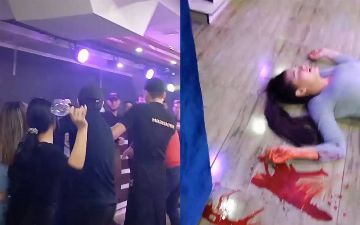 Разбитые о голову бутылки и много крови: пьяную драку между мужчинами и женщинами в ресторане Алмалыка сняли на видео