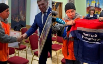 Дворника из Узбекистана, спасшего женщин из горящего дома в Петербурге, наградили картиной и новой формой