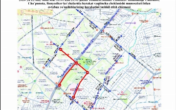 Toshkentdagi ayrim avtobus yo‘nalishlari harakati o‘zgartiriladi