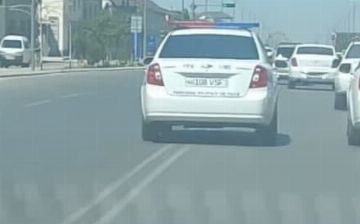 В Ферганской области оштрафовали автомобиль ГАИ за выезд на встречку