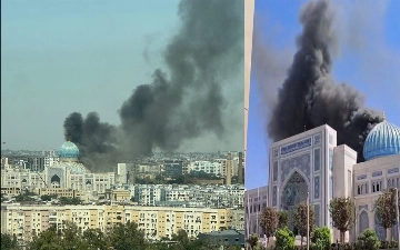 Islom sivilizatsiyasi markazi binosining tom qismida yong‘in sodir bo‘ldi