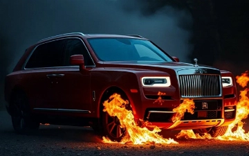 Rolls-Royce Cullinan за $1 млн загорелся на ходу