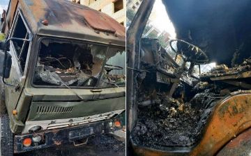 В Намангане сгорел дотла салон грузовика «КАМАЗ»<br>