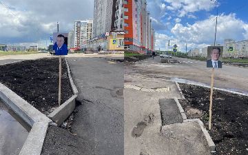 В Башкирии украсили ямы на дорогах портретами ответственных за это чиновников — фото