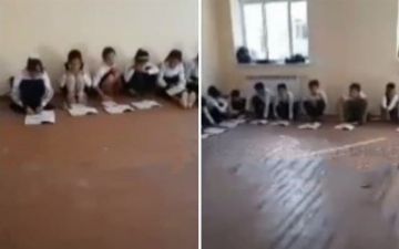 В Кашкадарьинской области школьники обучались сидя на полу