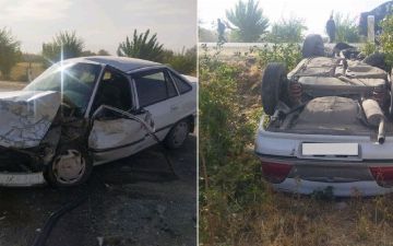 В Кашкадарьинской области случилась страшная авария с участием двух «Нексий»: одна из них перевернулась
