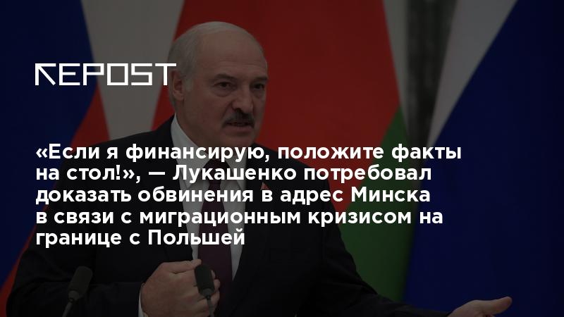 Факты на стол лукашенко